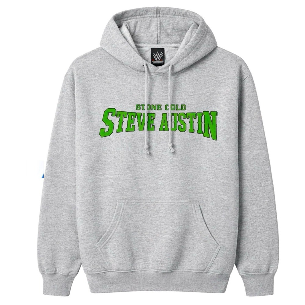 WWE Stone Cold Steve Austin Gray Pullover Hoodie Sweatshirt Small New